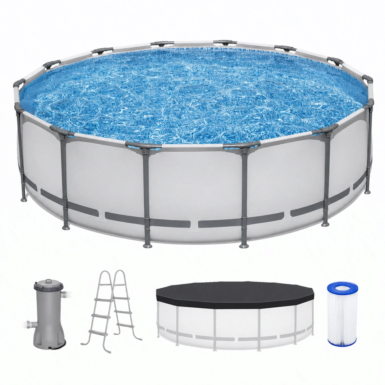 Round Above Ground Outdoor Swimming Pool with Pump