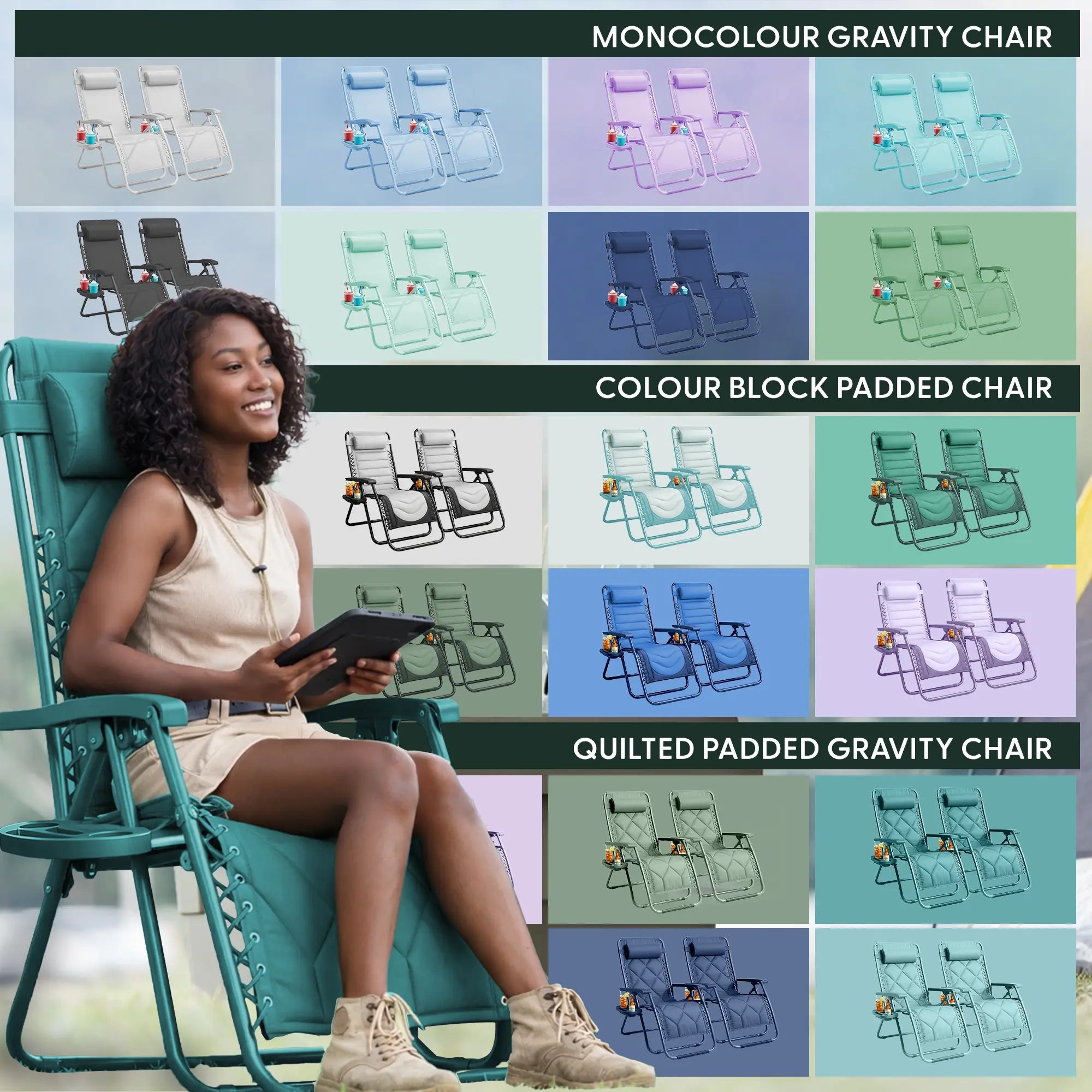 Set of 2 Heavy Zero Gravity Chair