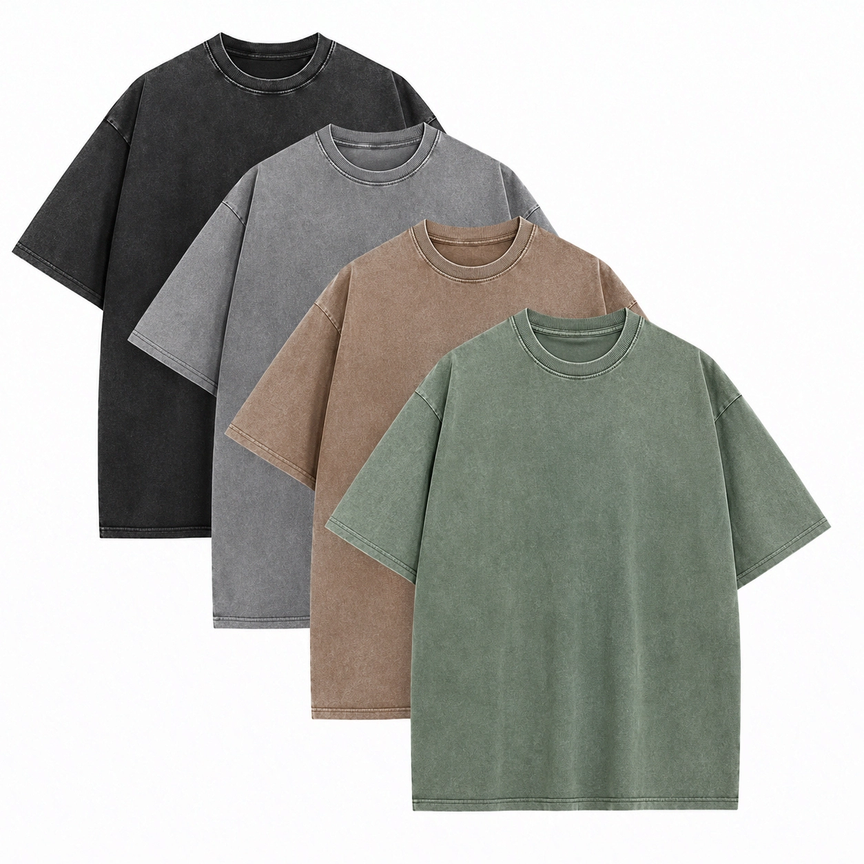 Set of 4 Oversized Tshirts Unisex Gym Vintage Heavyweight