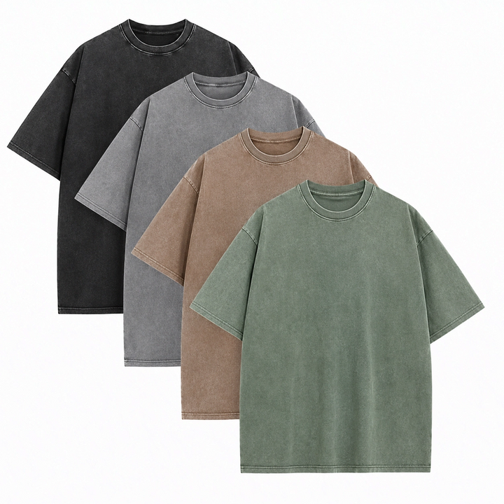 Set of 4 Oversized Tshirts Unisex Gym Vintage Heavyweight