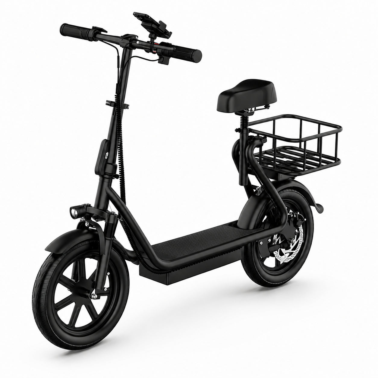 Foldable Electric Scooter with Seat & Basket