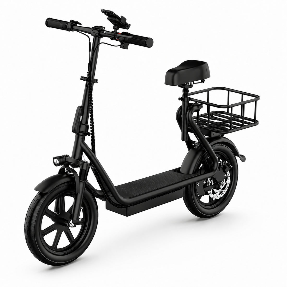 Foldable Electric Scooter with Seat & Basket
