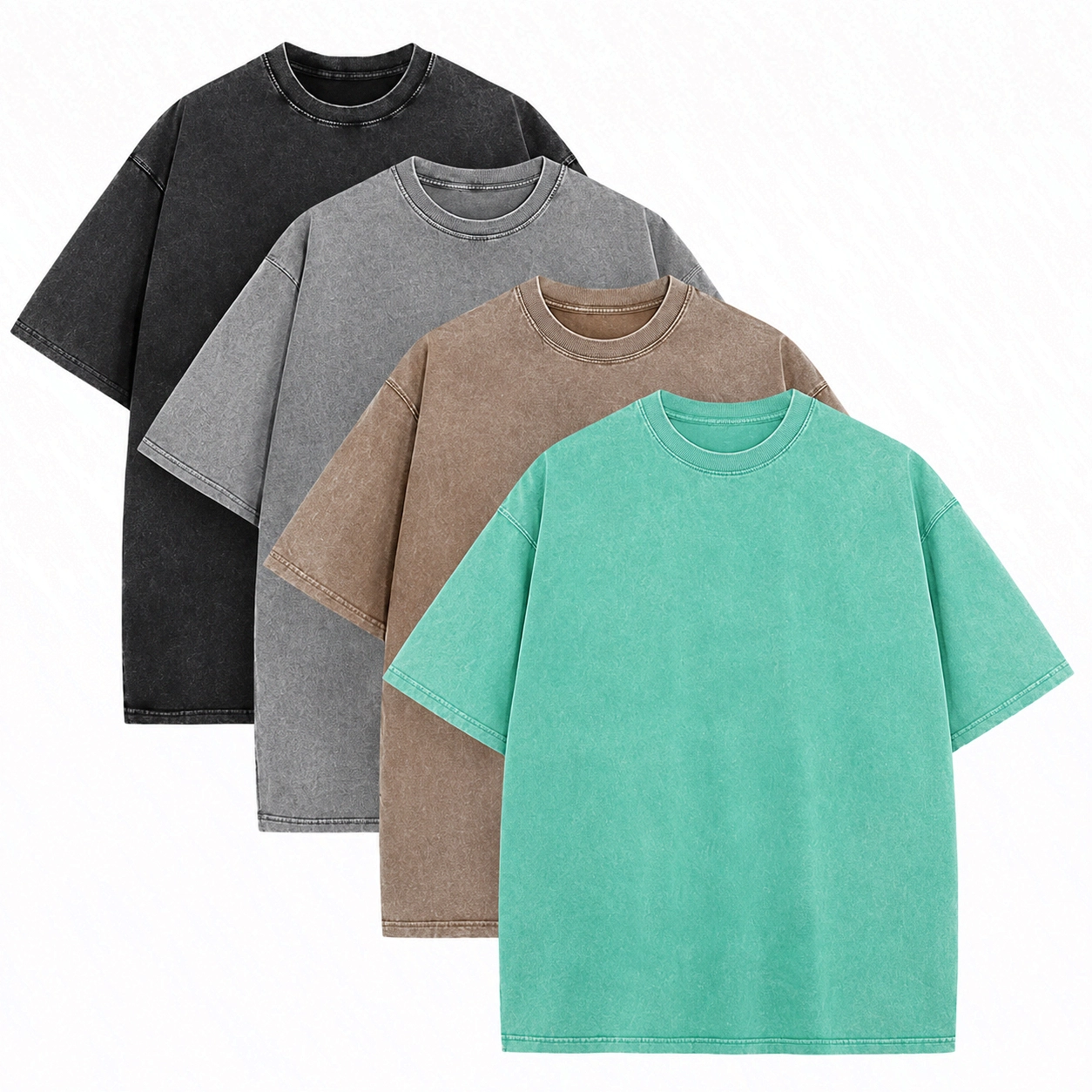 Set of 4 Oversized Tshirts Unisex Gym Vintage Heavyweight