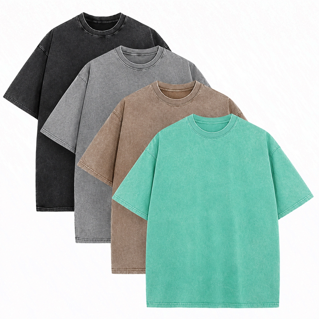 Set of 4 Oversized Tshirts Unisex Gym Vintage Heavyweight