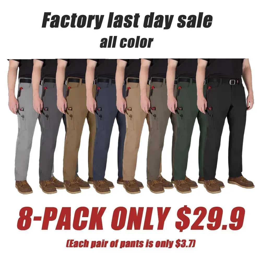 Lumen Men's 8-PACK FREEFLEX Tech Work Pants With 7 Pockets