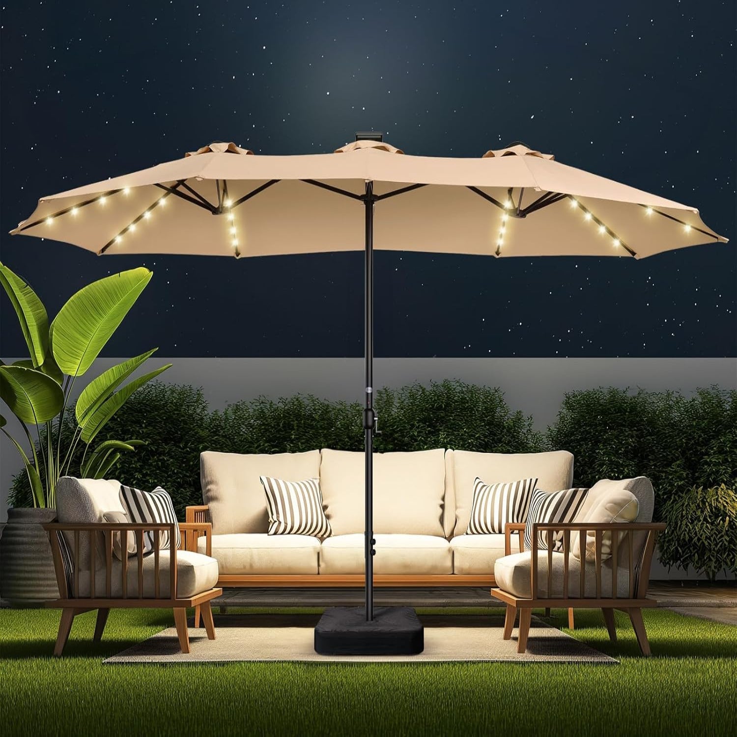 Clearance : Lumen Double Patio Umbrella