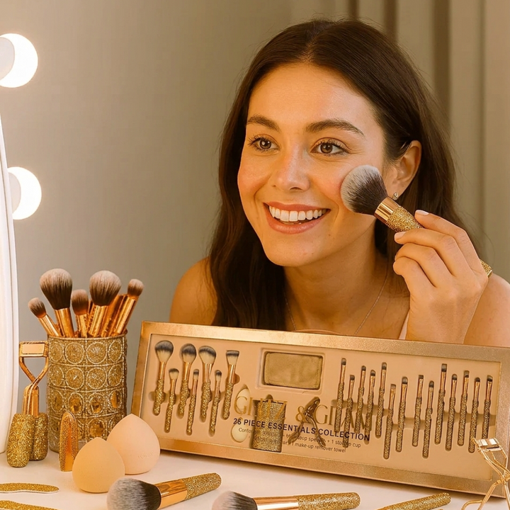 Lumen Glitz & Glam Brush Set (32-Piece Makeup Kit)