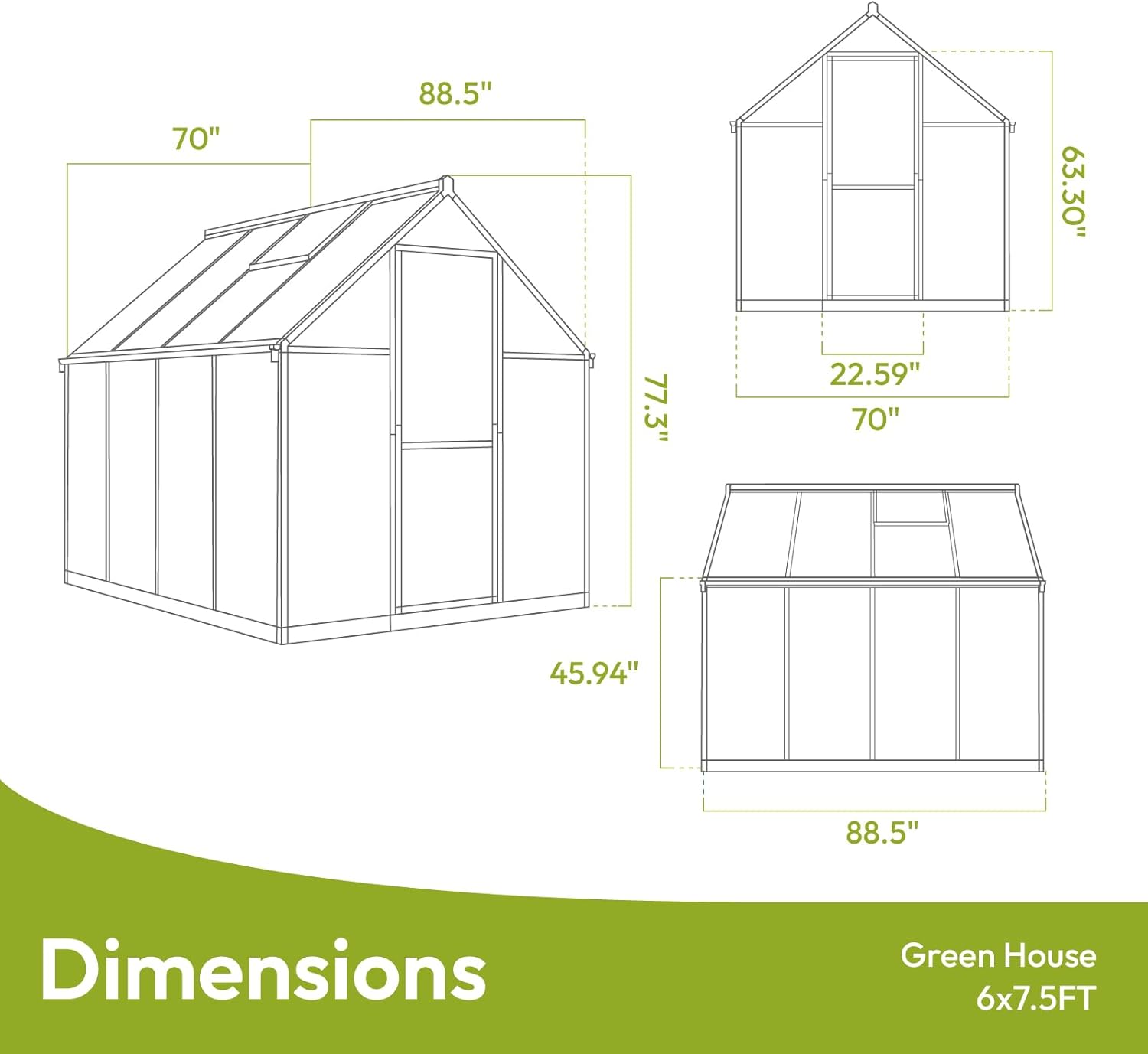 Lumen 6x7 Outdoor Greenhouse