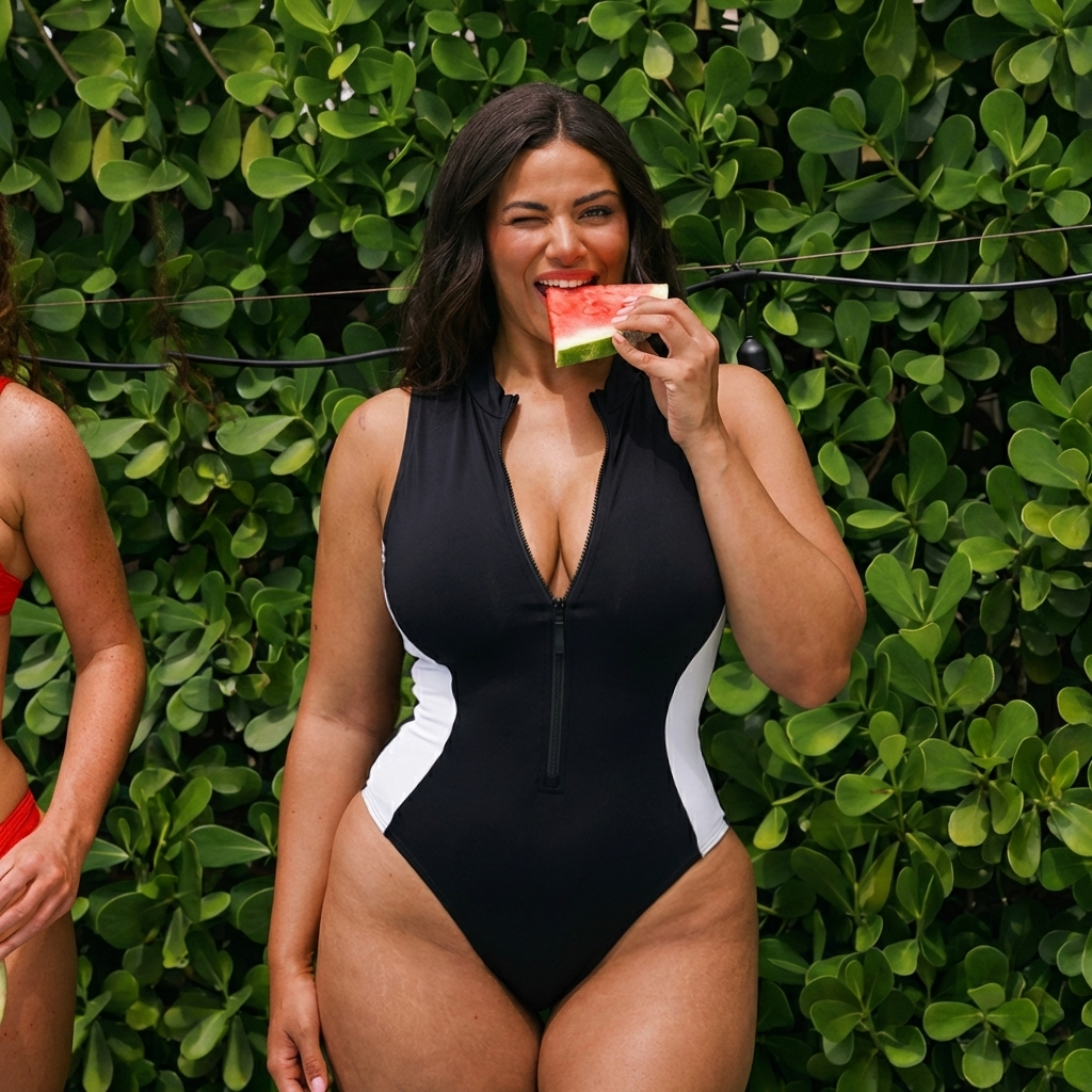 LUMEN Shaping push-up swimsuit with a zipper