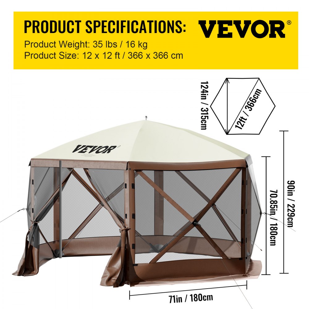 Lumen GazeboTent : 12x12ft Pop-Up Screen Tent