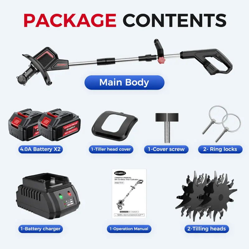 Lumen 20V Cordless Tiller