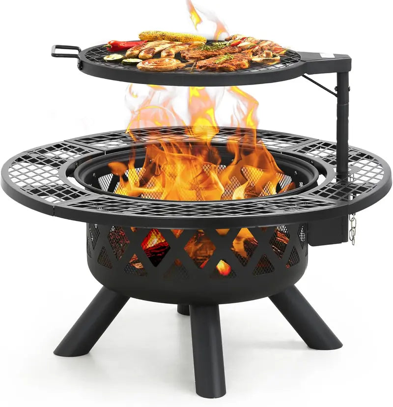 Lumen 2-in-1 Wood Fire Pit Will Grill