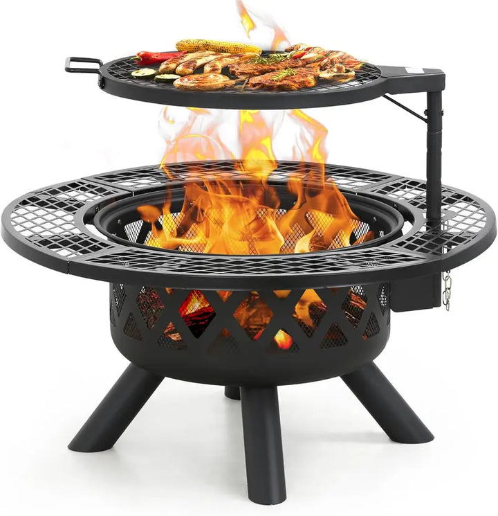Lumen 2-in-1 Wood Fire Pit Will Grill