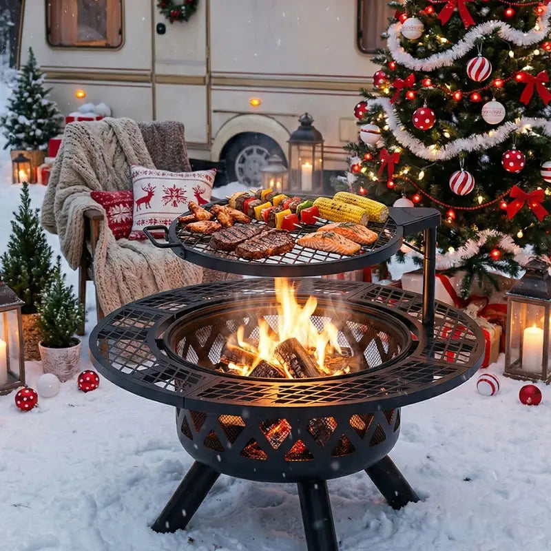 Lumen 2-in-1 Wood Fire Pit Will Grill