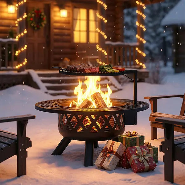 Lumen 2-in-1 Wood Fire Pit Will Grill