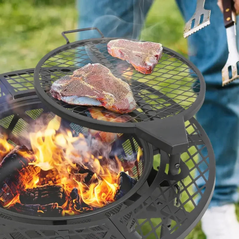 Lumen 2-in-1 Wood Fire Pit Will Grill
