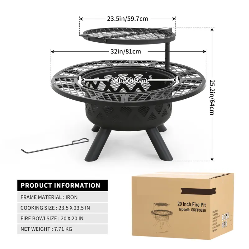 Lumen 2-in-1 Wood Fire Pit Will Grill