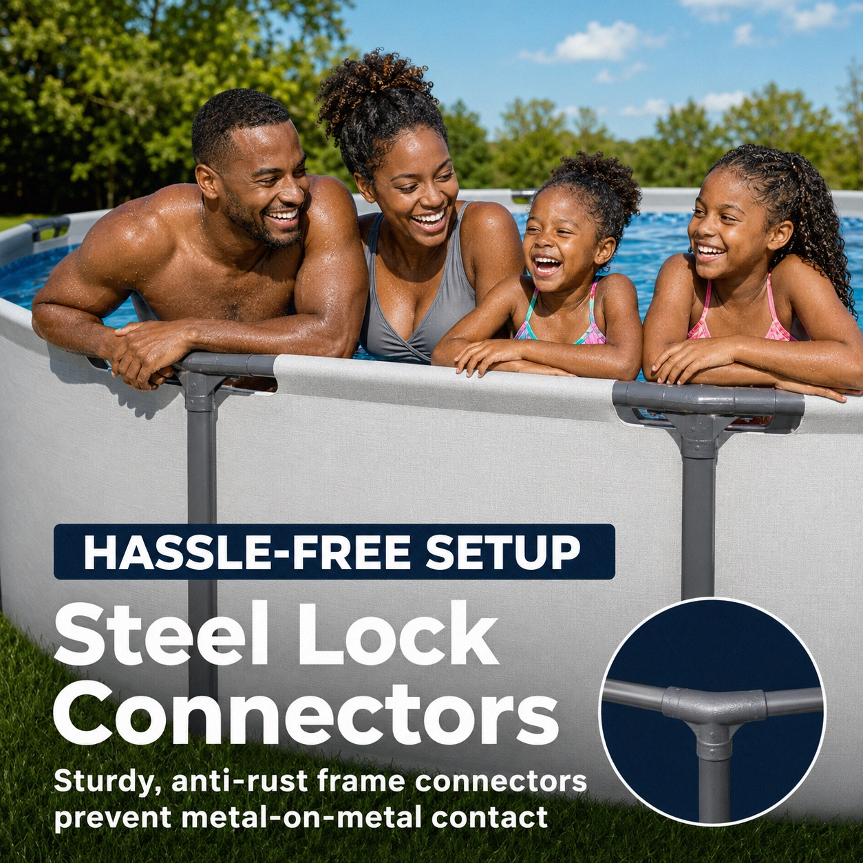 Round Above Ground Outdoor Swimming Pool with Pump