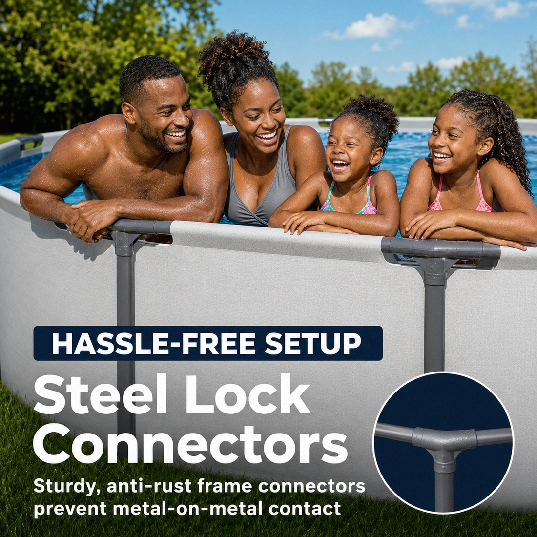 Round Above Ground Outdoor Swimming Pool with Pump