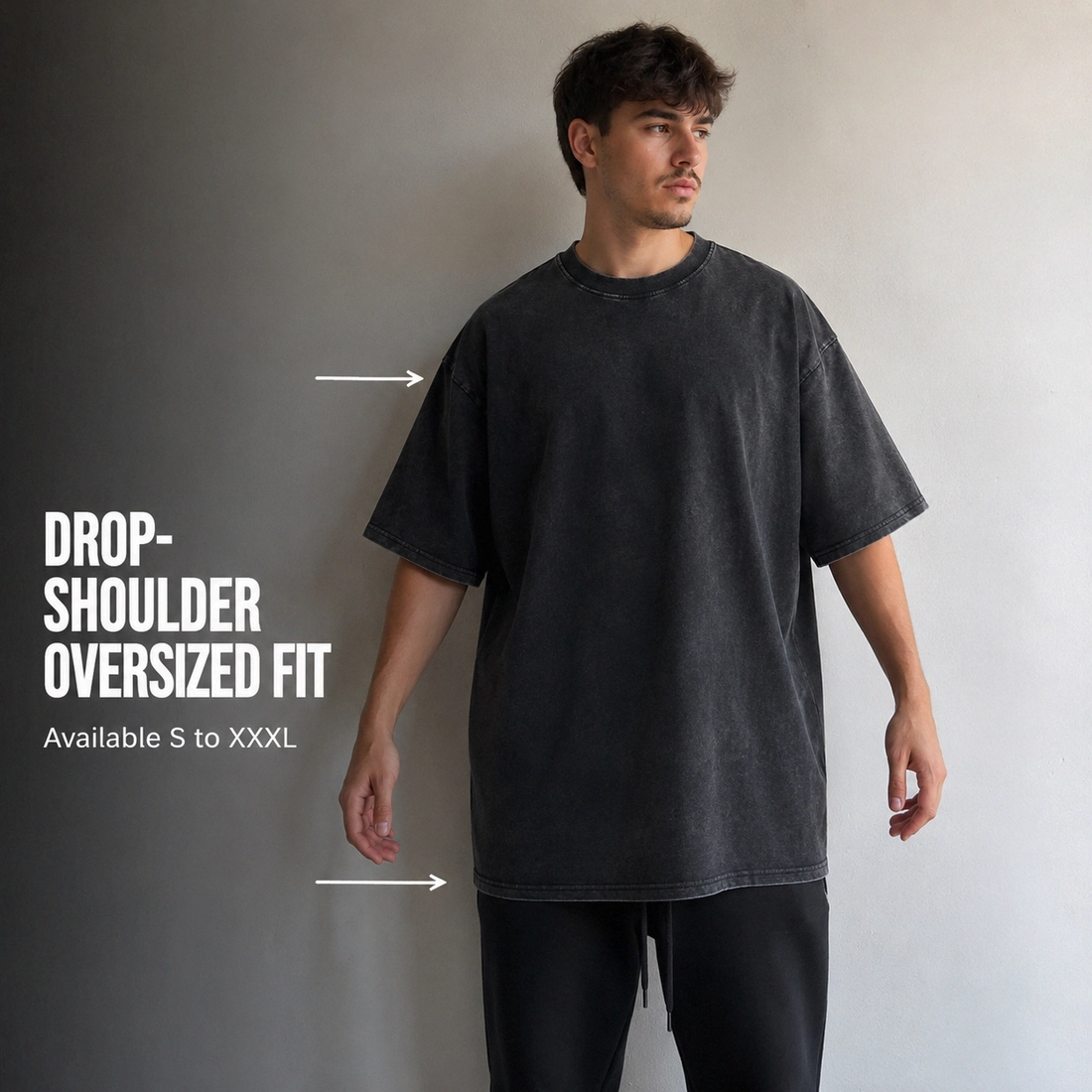 Set of 4 Oversized Tshirts Unisex Gym Vintage Heavyweight