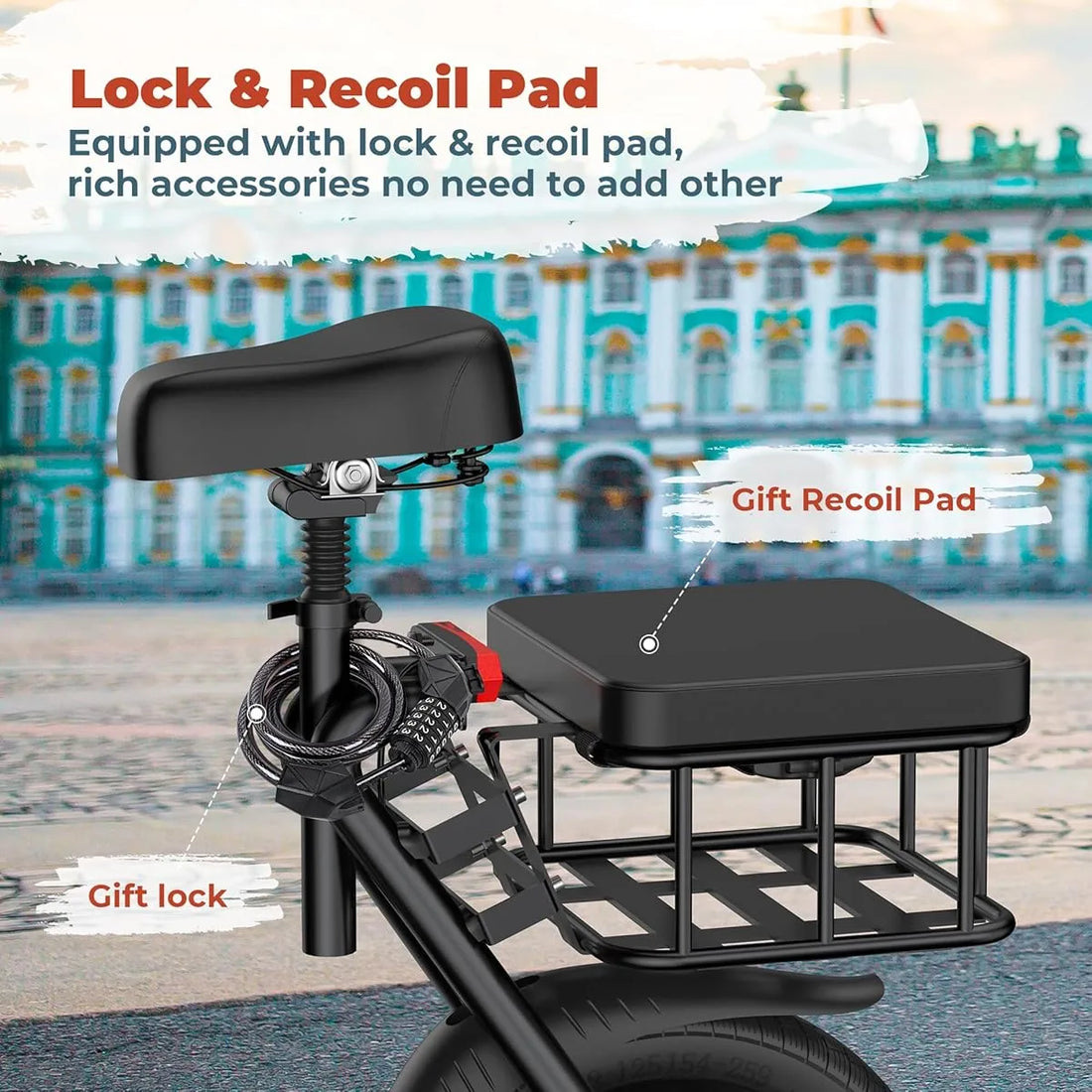Foldable Electric Scooter with Seat & Basket