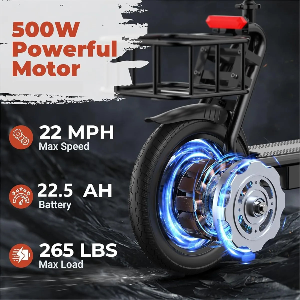 Foldable Electric Scooter with Seat & Basket