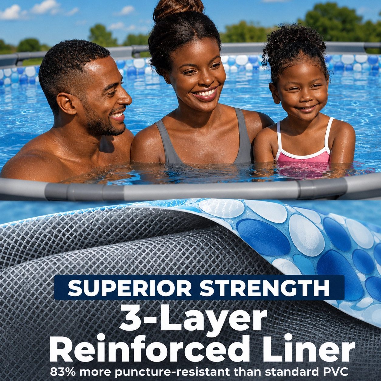 Round Above Ground Outdoor Swimming Pool with Pump