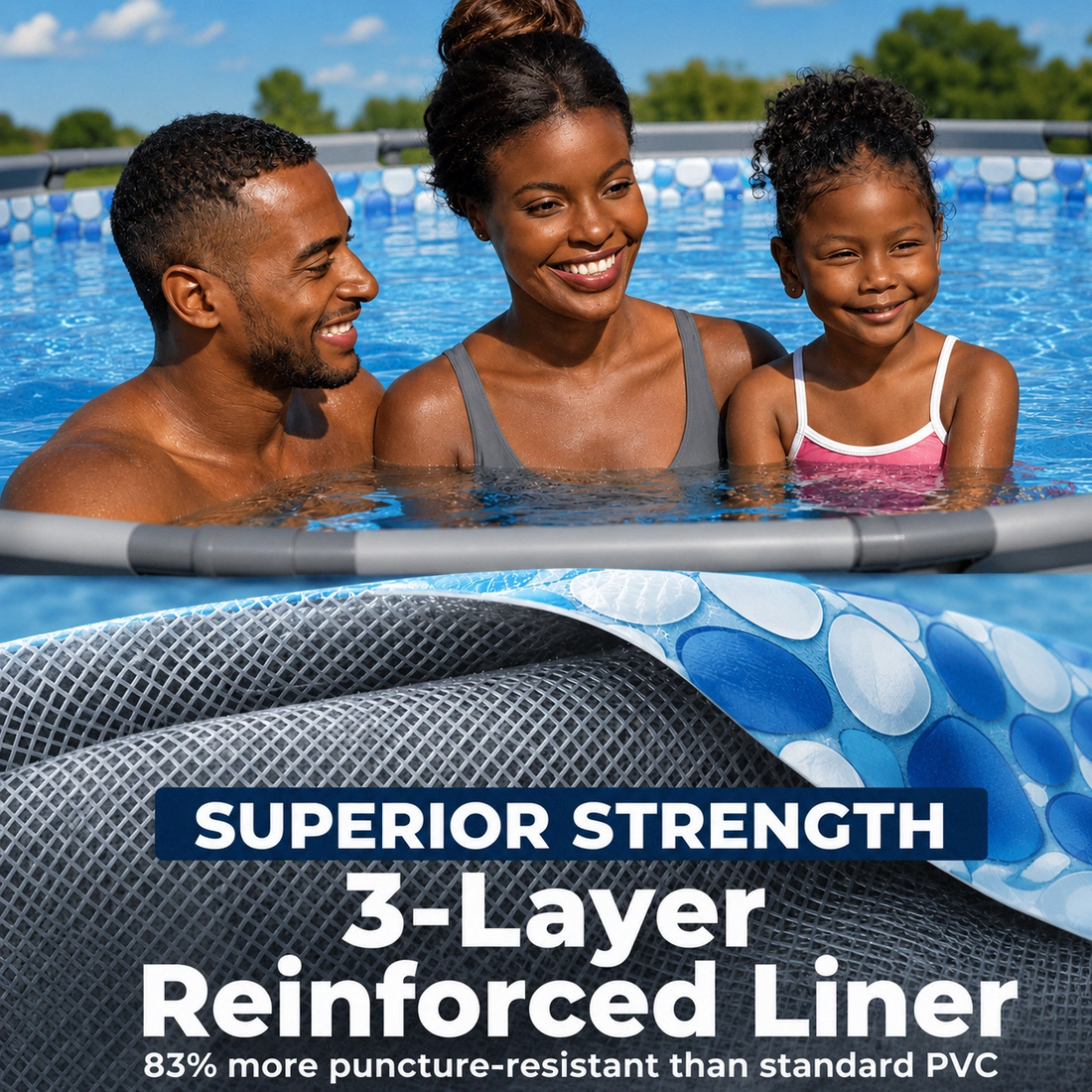 Round Above Ground Outdoor Swimming Pool with Pump